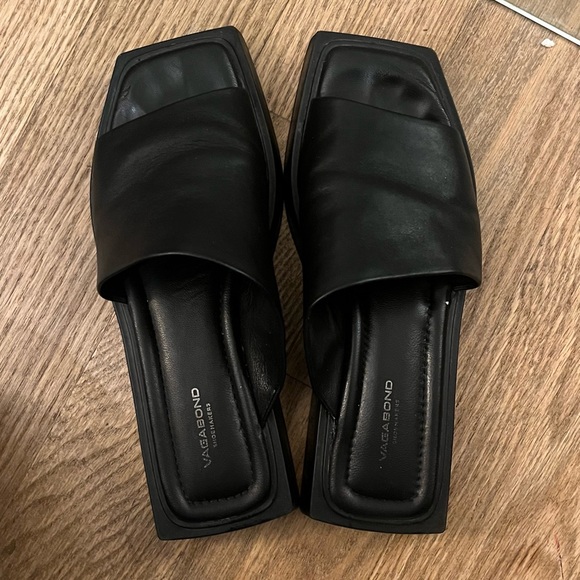 Vagabond black leather slides - Picture 4 of 4